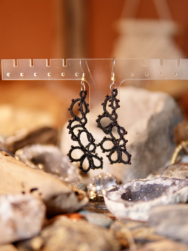 "Twilight Tangle" Tatted Earrings