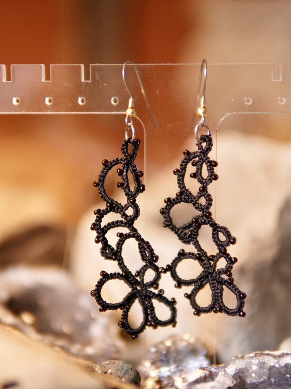 "Twilight Tangle" Tatted Earrings