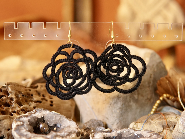 "Sub Rosa" Tatted Lace Earrings