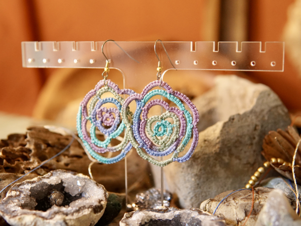 "Sub Rosa" Tatted Lace Earrings