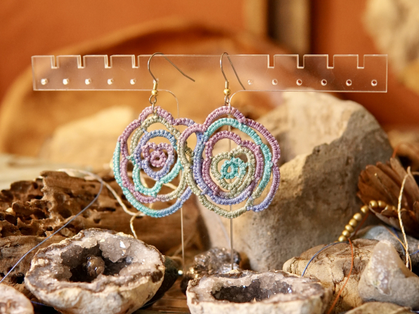 "Sub Rosa" Tatted Lace Earrings
