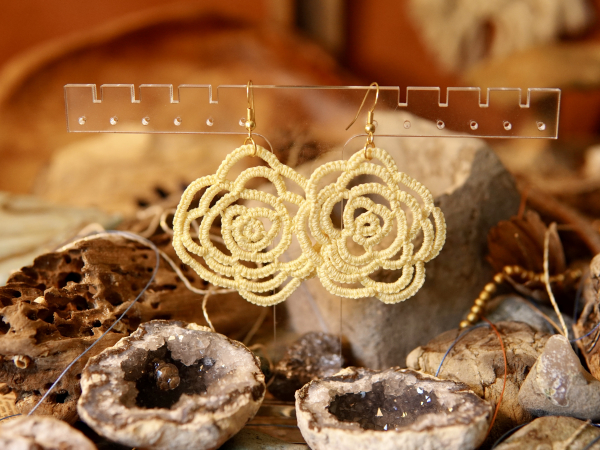 "Sub Rosa" Tatted Lace Earrings