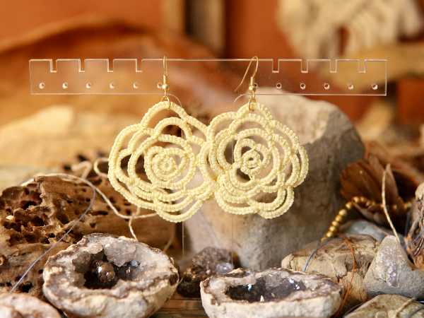 "Sub Rosa" Tatted Lace Earrings