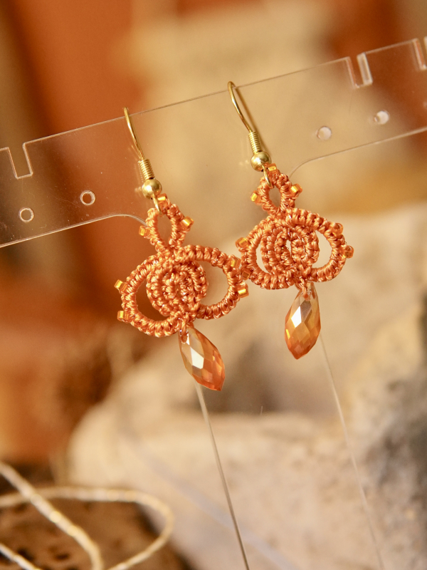 "Bloomdrop" Tatted Lace Earrings Style 1