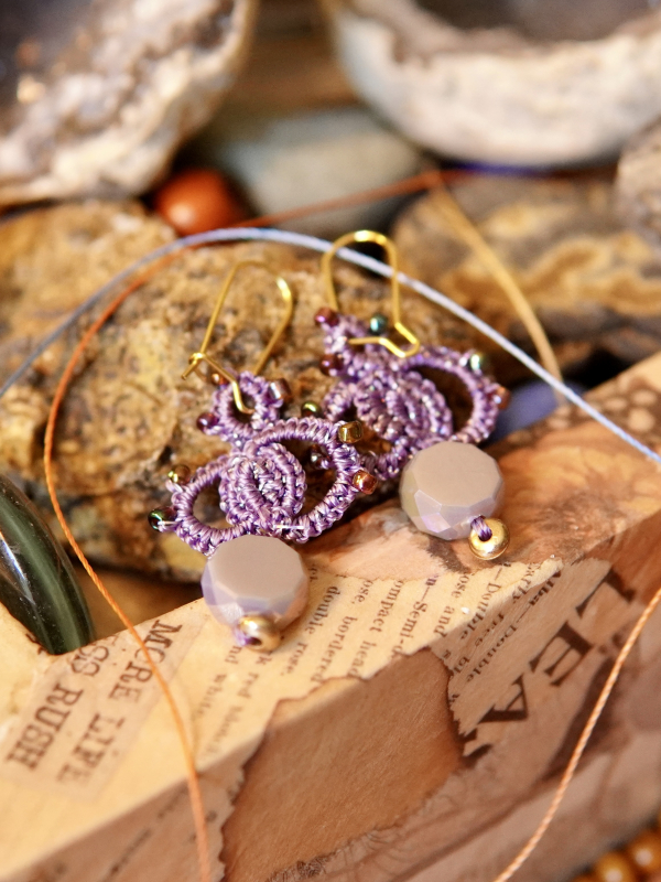 "Bloomdrop" Tatted Lace Earrings Style 3