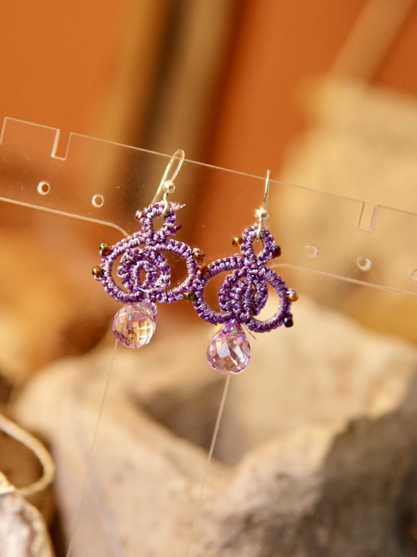 "Bloomdrop" Tatted Lace Earrings Style 4