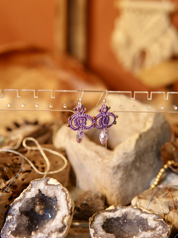 "Bloomdrop" Tatted Lace Earrings Style 4