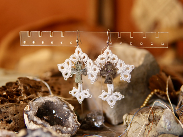 "Sanctuary Thread" Tatted Lace Earrings