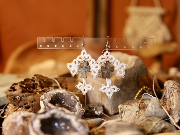 "Sanctuary Thread" Tatted Lace Earrings