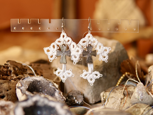 "Sanctuary Thread" Tatted Lace Earrings