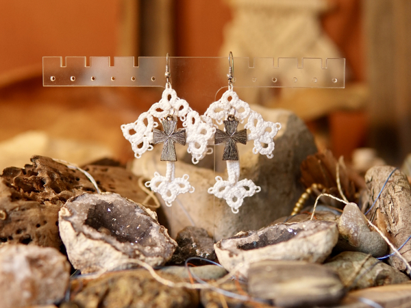 "Sanctuary Thread" Tatted Lace Earrings