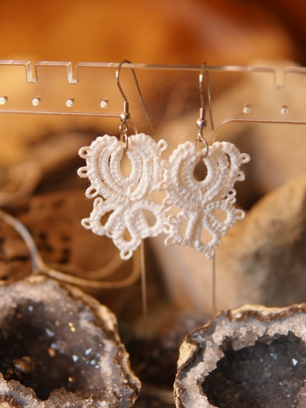 "Wingroot" Tatted Lace Earrings