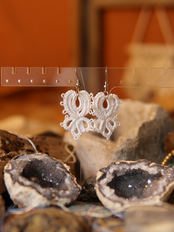"Wingroot" Tatted Lace Earrings