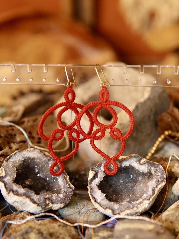 "Threaded Return" Tatted Lace Earrings