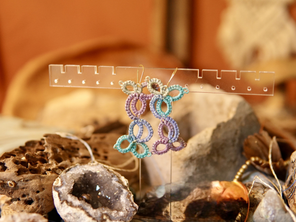 "Skydrop Tangle" Tatted Lace Earrings