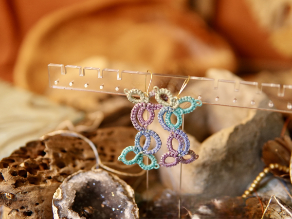 "Skydrop Tangle" Tatted Lace Earrings