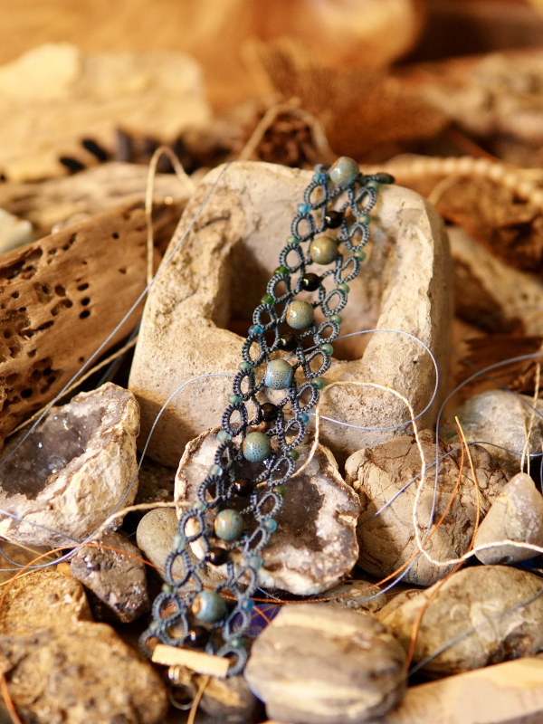 "Stoneveil" Tatted Lace Bracelet