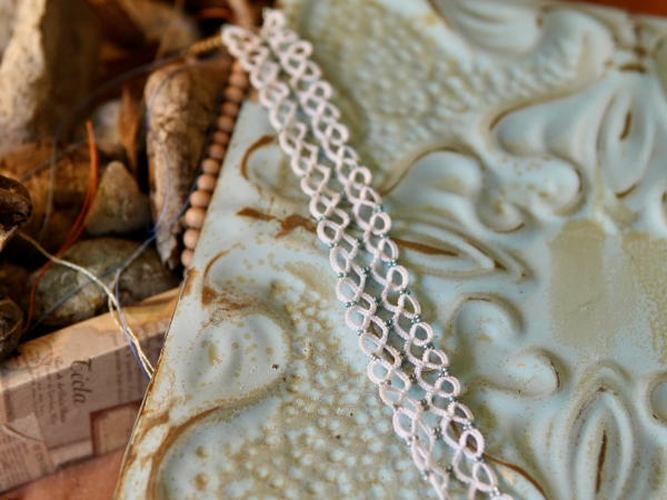 "Snowmelt Whisper" Tatted Lace Bracelet