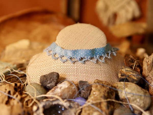 "Ribbon Reverie" Blue Tatted Lace & Ribbon Necklace