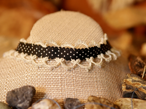 "Ribbon Reverie" Black Double Tatted Lace & Ribbon Necklace