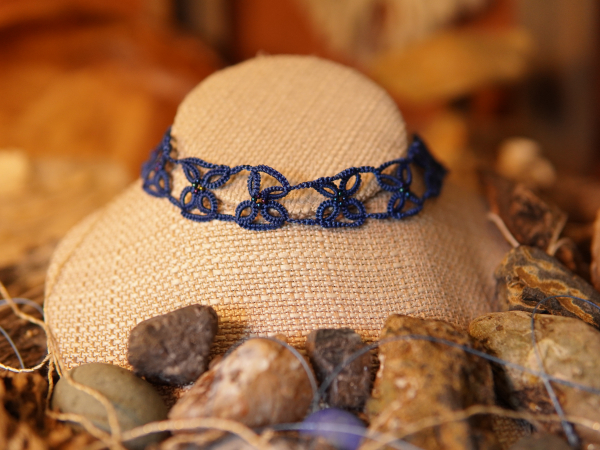 "X Marks the Spot" Tatted Lace Choker Necklace