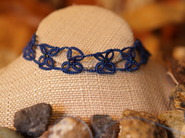 "X Marks the Spot" Tatted Lace Choker Necklace