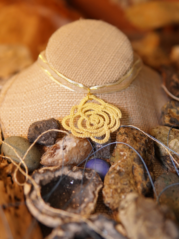"Day's First Bloom" Tatted Lace Necklace