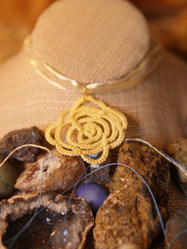 "Day's First Bloom" Tatted Lace Necklace