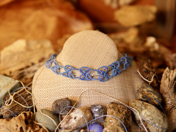 "X Marks the Spot" Tatted Lace Choker Necklace