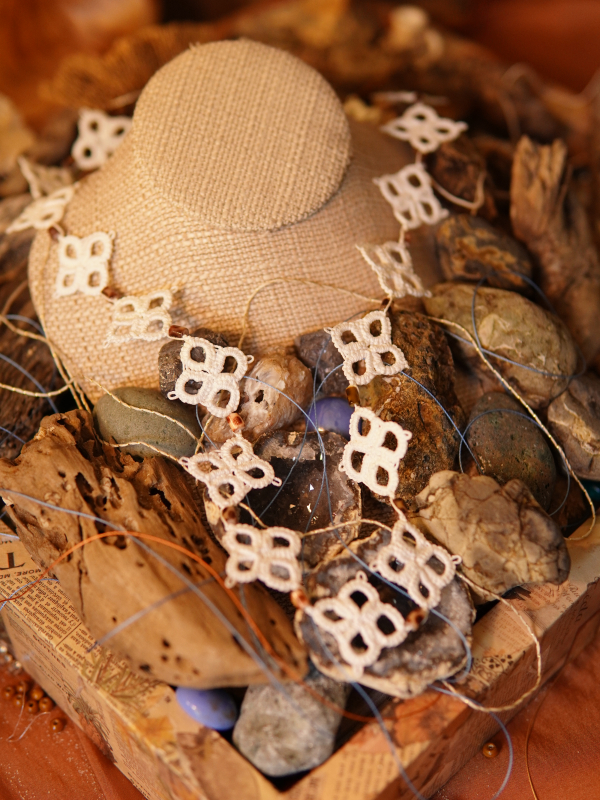 "Pathwoven" Tatted Lace Necklace