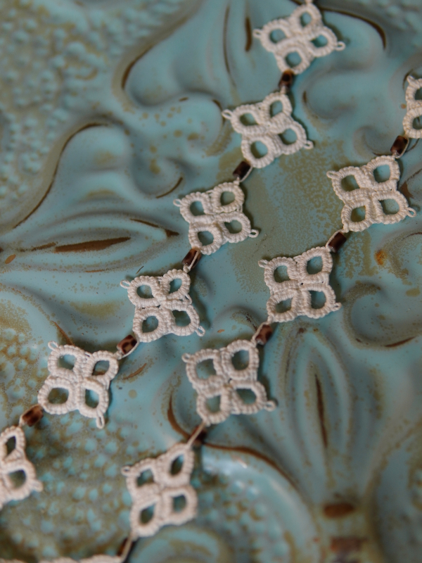 "Pathwoven" Tatted Lace Necklace