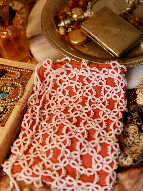 "Whispers in Silk" Tatted Lace Bag