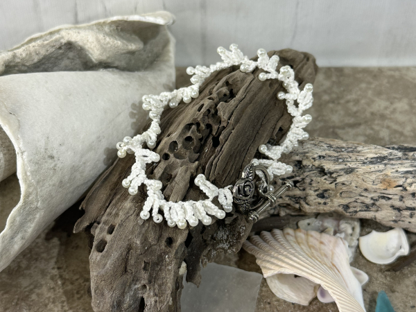 "Rose and Ruffle" Tatted  Lace Bracelet