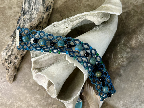 "Stoneveil" Tatted Lace Bracelet