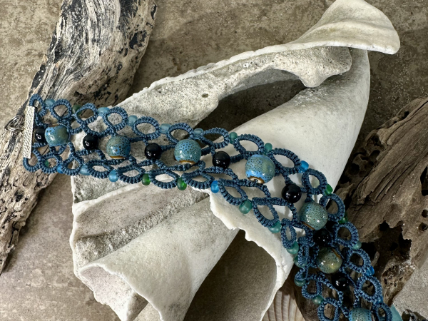 "Stoneveil" Tatted Lace Bracelet