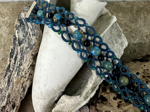 "Stoneveil" Tatted Lace Bracelet