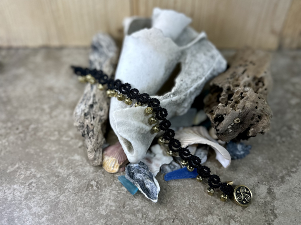 "Bellstride" Tatted Lace Anklet with Bells