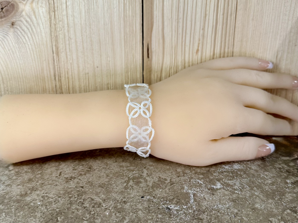 "Petalbound Morning" Tatted Lace Bracelet