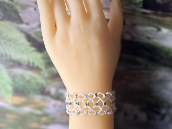 "Snowmelt Whisper" Tatted Lace Bracelet