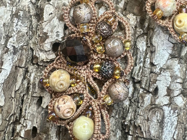 "Sunbaked Relic" Tatted Lace Earrings