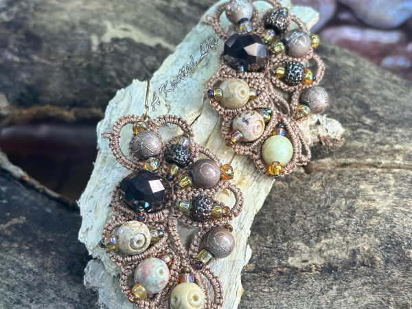 "Sunbaked Relic" Tatted Lace Earrings