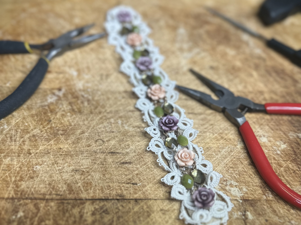 "The Botanist's Keepsake" Tatted Lace Bracelet