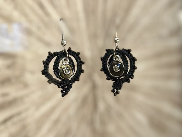 "Charmspire Drops"  Tatted Lace Earrings