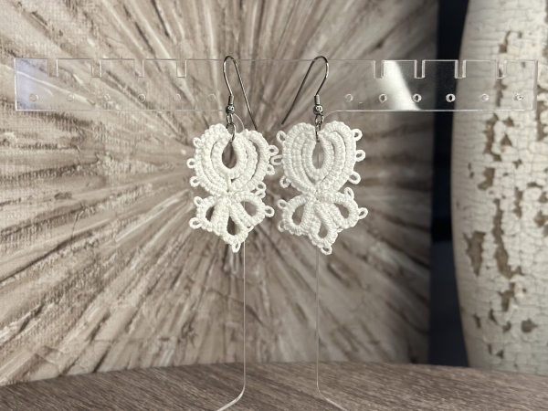"Wingroot" Tatted Lace Earrings