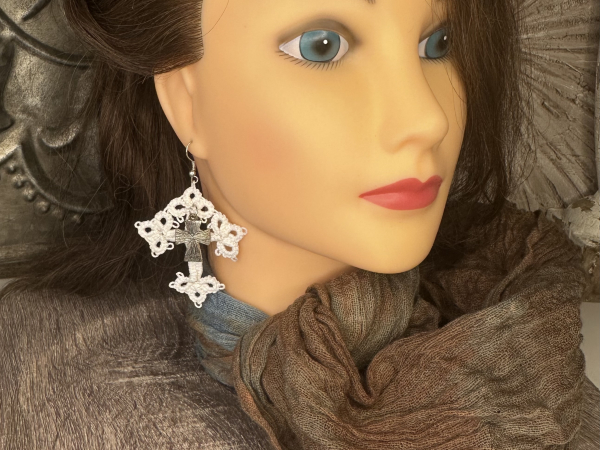 "Sanctuary Thread" Tatted Lace Earrings