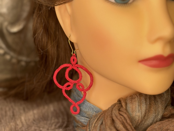"Threaded Return" Tatted Lace Earrings