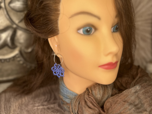 "Stardrift Hoops" Tatted Lace Earrings Style 1