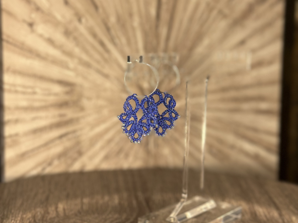 "Stardrift Hoops" Tatted Lace Earrings Style 2
