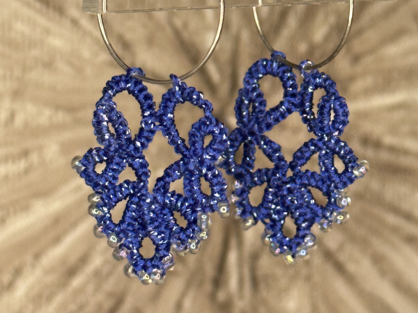 "Stardrift Hoops" Tatted Lace Earrings Style 2