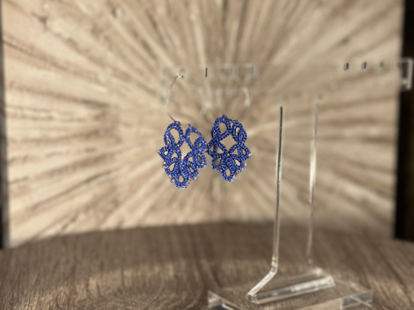 "Stardrift Hoops" Tatted Lace Earrings Style 2